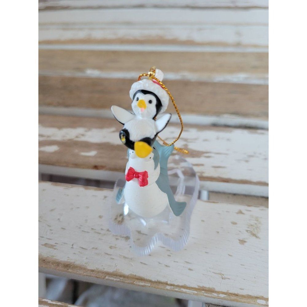 1991 national rennoc seal penguin ornament Xmas as is